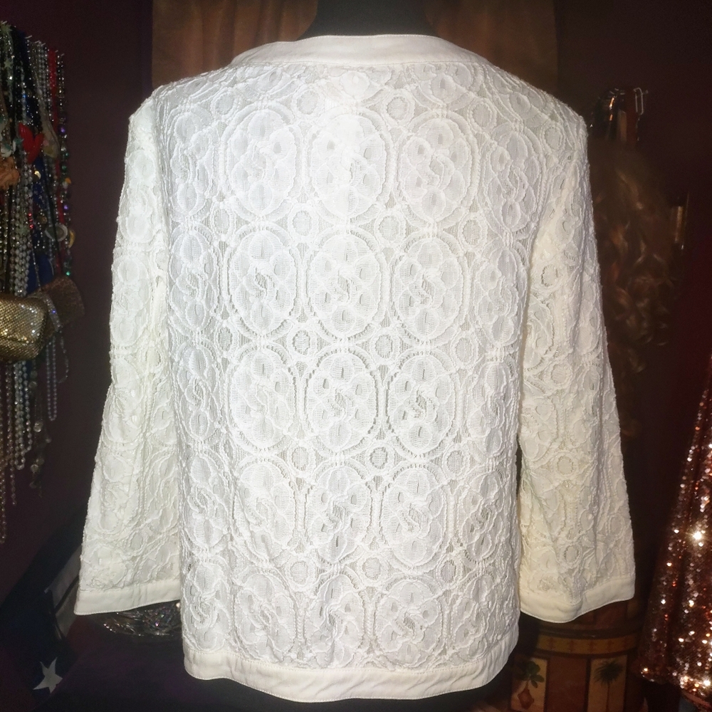 Ruby Rd White Lace Jacket 12 - Picture 3 of 3